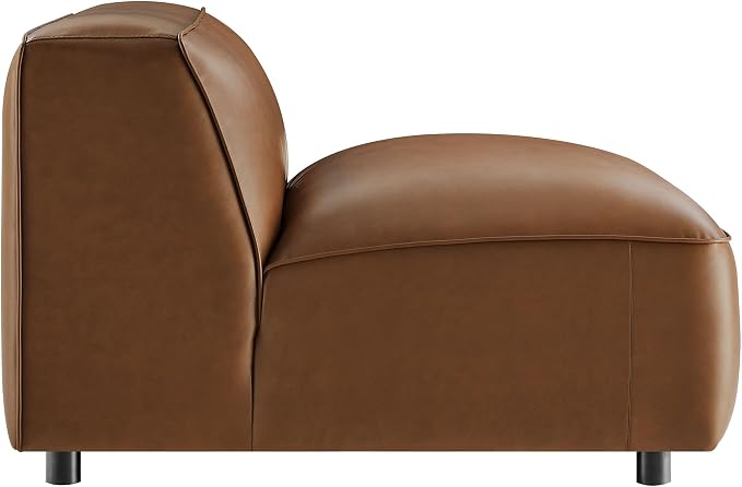 Modway Auren Vegan Leather Modular Armless Chair in Coffee - Image 6
