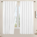 68 Inch Full Blackout Linen Curtains by LAMIT