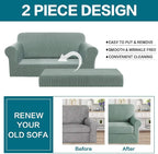 Turquoize Stretch Sofa Slipcover 2 Pieces Sofa Cover Couch Cover - Image 4