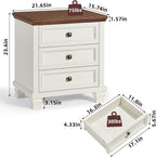 SAVOR LIFE Farmhouse Nightstand Set of 2, Vintage Couch End Table - Image 2