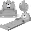 Kids Sofa Bed with Removable Washable Cover & Magic-Tape Backrest – Foldable by laapee