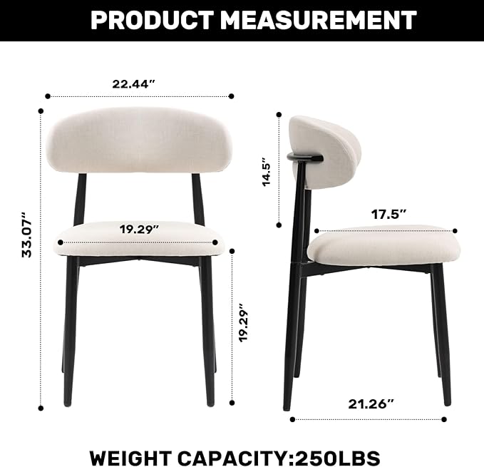 UVV Dining Chairs Set of 8, Metal Kitchen Chairs - Image 9