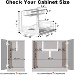 REALINN Under Sink Organizer, Pull Out Cabinet Organizer, 2 Tier Metal Slide - Image 2