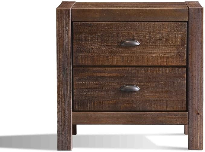 Grain Wood Furniture Montauk 2-Drawer Bedside Nightstand, Solid Wood by GrainWoodFurniture