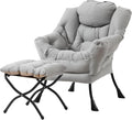 Tiita Lazy Chair with Ottoman, Light Grey Modern Large Accent Chair, Comfy by TiitaHome