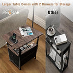 PESRAE Floor Lamp with Table & 2 Drawers, End Table with 3 Color Temperature - Image 5