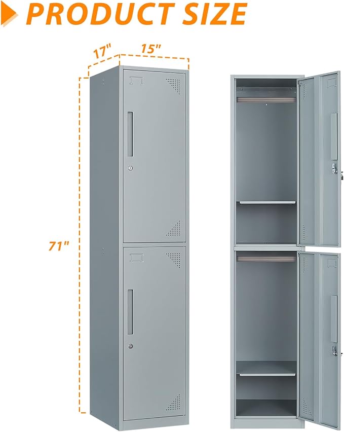 Metal Locker for Home, Dressing Room, Lockable Locker Cabinet - Image 3
