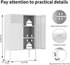 White Metal Storage Cabinet - Image 2