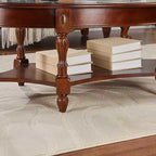 Traditional Solid Wood Oval Coffee Table, Elegant Center Table - Image 6