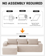 96" Cloud Sectional Couch, Modern Modular Sectional Sofa - Image 4