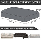 LA MEACK Couch Cushion Cover Loveseat Cover or 2 Seat Sofa Cover Washable - Image 6