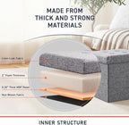 Ornavo Home 2 Pack 15 Inch Folding Storage Ottoman, Square Cube Linen Small - Image 4