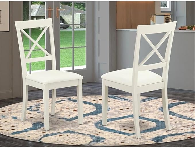 East West Furniture BOC-WHI-LC Boston Dinette Chairs - Image 2