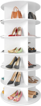 SpaceAid 6 Tier Rotating Shoe Rack Tower, Spinning Shoe Display Lazy Susan by SpaceAid