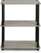 Furinno TURN-N-TUBE Storage Shelves, 3-Tier Book Shelf, Corner Shelf, Toolless - Image 3