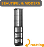 SpaceAid 6 Tier Rotating Bookshelf Tower, Bamboo Spinning Book Shelf, Revolving - Image 7