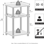 Furinno Just 3-Tier Turn-N-Tube Open Storage Nightstand, Plastic Poles - Image 3