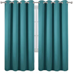 Blackout Curtains 66 x 72 Inch Long Sea Teal Curtains Set of 2 Panels Room - Image 2
