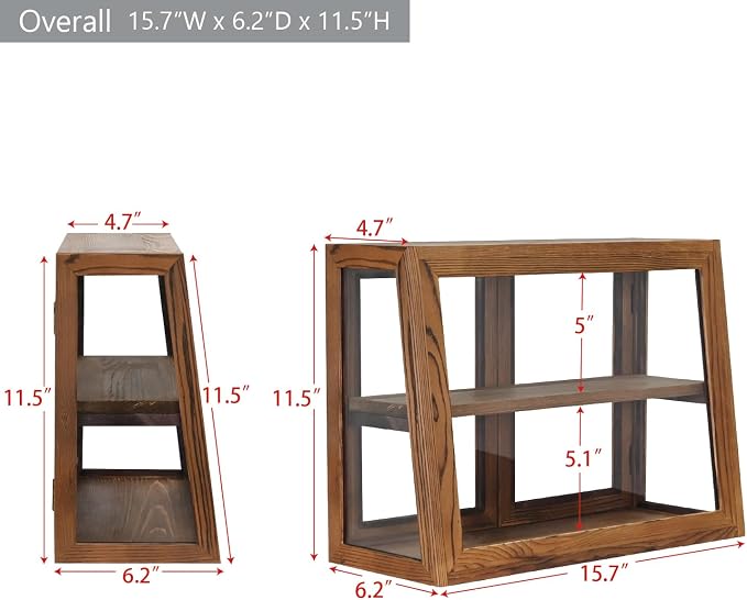 MOOCA Wood and Glass Display Case, Double Door - Image 3