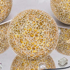 3 Pcs Decorative for Bowls,3.15" Gold Mosaic Glass Balls for Decor - Image 5