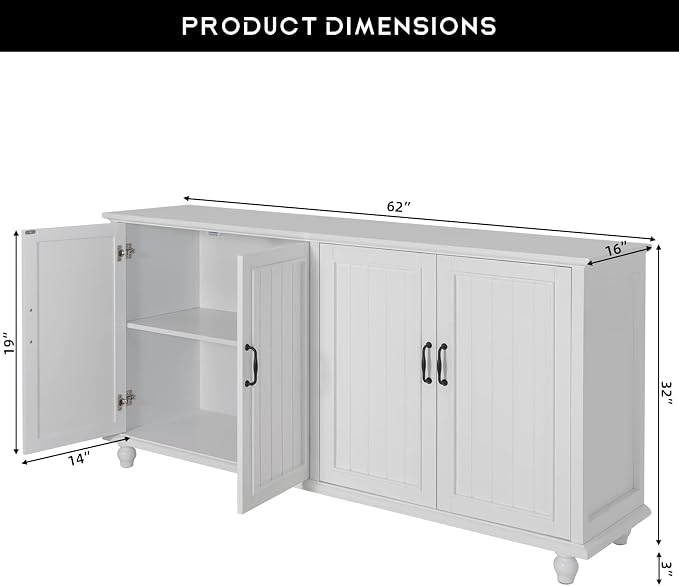 Scurrty 62'' Coffee Bar Cabinet Kitchen - Image 2