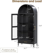VEXPOR 73" Tall Arched Display Cabinet - Image 2