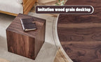 16'' Cube Coffee Table with Wood Grain Pattern, Square No Assembly End Table - Image 9