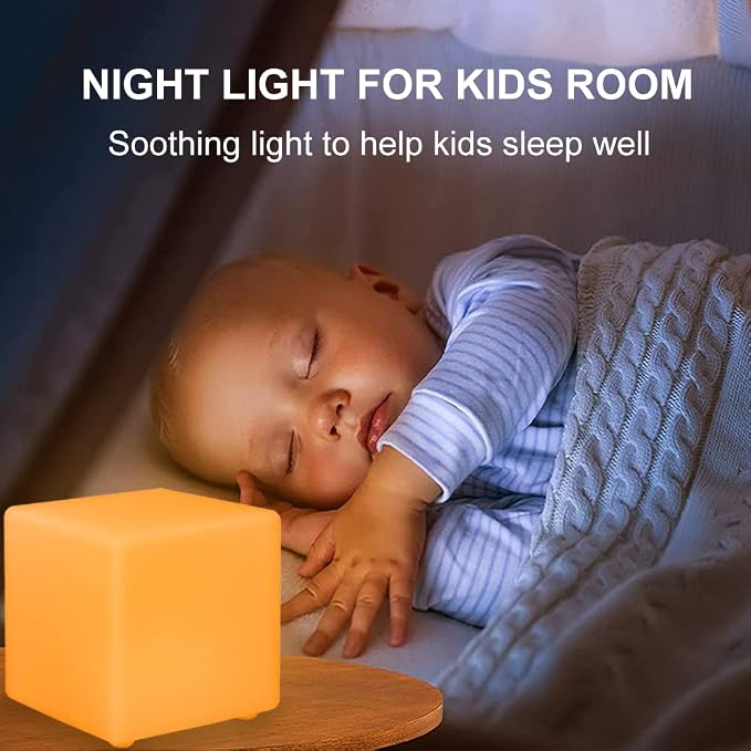 6-in LED Cube Night Light, Rechargeable LED Light Cube w/Remote, Dimmable 16 - Image 7
