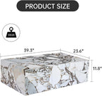 Faux Marble White Coffee Table, Rectangle MDF Living Room Table, Center Table - Image 2