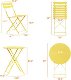 GarveeLife 3 Piece Patio Bistro Set, Folding Patio Bistro Table and Chairs Set - Image 8