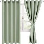 Grommet Blackout Curtains for Bedroom, 70 x 63 Inches Seafoam Green | Thermal by Hiasan