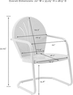 Crosley Furniture Griffith Outdoor Chair, Retro Metal Patio Chairs - Image 3