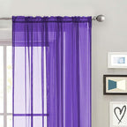 SpaceDresser Sheer Voile Window Treatment Rod Pocket Curtain Panels - Image 3