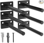LEOPO Black 6-Pack 5 inch Floating Shelf Brackets, Hidden Shelf Bracket by FinestHomeDecor