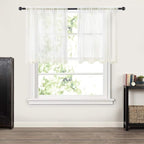 MIULEE 2 Panels Kitchen Tiers Half Window Sheer Curtains 29 X 24 Inch Ivory | - Image 7