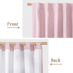 Pink 100% Blackout Linen Curtains 84 Inch - Image 8