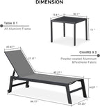 PURPLE LEAF Patio Chaise Lounge Set 4 Pieces Aluminum Outdoor Lounge Chairs - Image 2