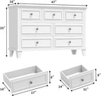 IDEALHOUSE 7 Drawer Dresser, Large Wooden Storage Chest of Drawers - Image 2