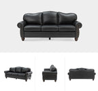 81" Genuine Leather Sofa, Classic 3-Seater Couchs - Image 7