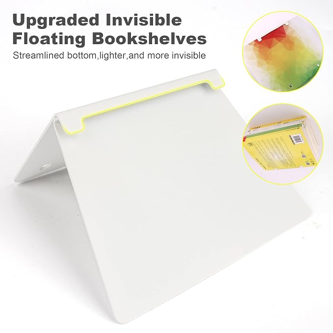 Fentec Invisible Floating Bookshelf, Wall Mounted Floating Bookshelves - Image 7