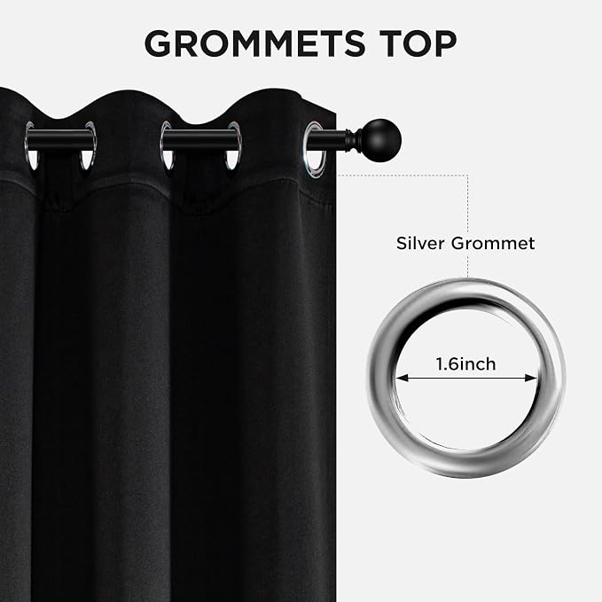 Joydeco Blackout Curtains 95 Inch Length 2 Panels Set, Thermal Insulated Long - Image 5