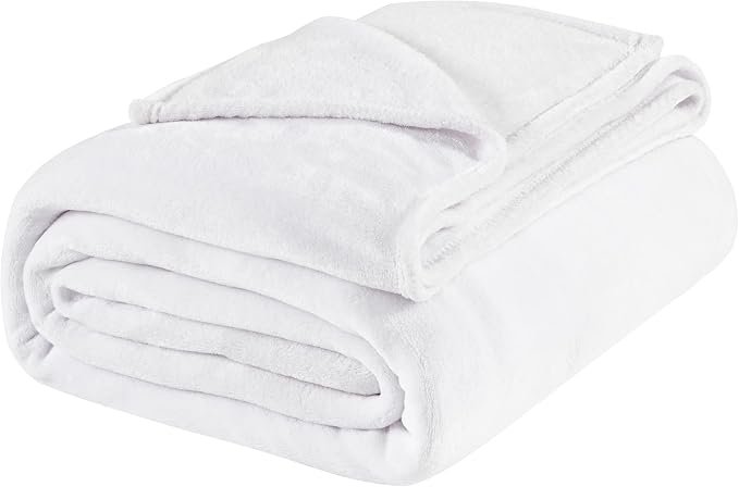 BEDELITE Fleece Blanket Soft Plush King Size Bed Blanket White 108"x90" | Ultra - Image 9