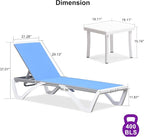 PURPLE LEAF Patio Chaise Lounge Chair Set Outside Aluminum Plastic Stackable - Image 2