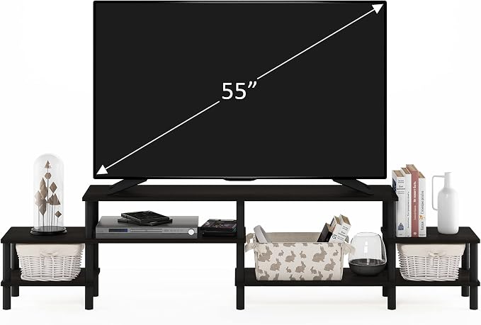 Furinno BESI TV Stand, No Tools Assembly Industrial Style Entertainment Center - Image 5
