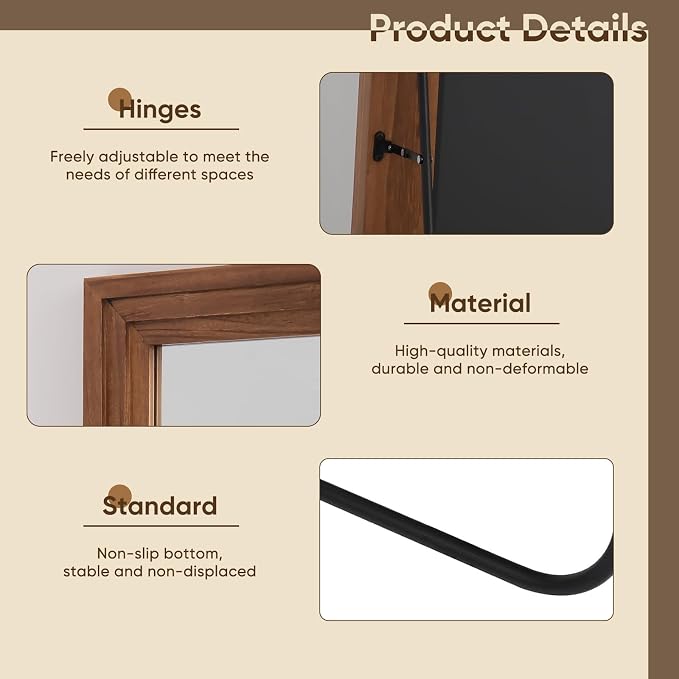 Full Length Mirror, Oversized Stand Up Mirrors Large Wall Mirrors, Wall Mounted - Image 5