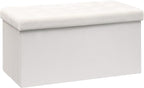 B FSOBEIIALEO Folding Storage Ottoman, Long Ottomans Shoes Bench, Velvet by BFSOBEIIALEO