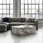 Coffee Table, Modern Faux Marble Living Room Table in Grey - Image 8