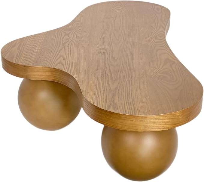 46" Cloud Coffee Table with 3 Ball Legs, Modern Irregular Center Table - Image 9