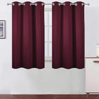 Burgundy Red Blackout Curtains 34 x 54 Inch Length/Set of 2 Curtain by Lemomo