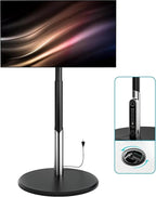 Floor Mobile TV Stand with Power Outlet, Rolling TV Cart by LLDEPLL